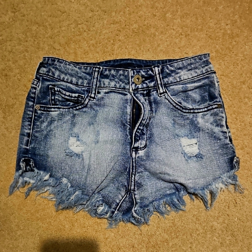 Arizona Jean Company Blue Distressed Jean Shorts